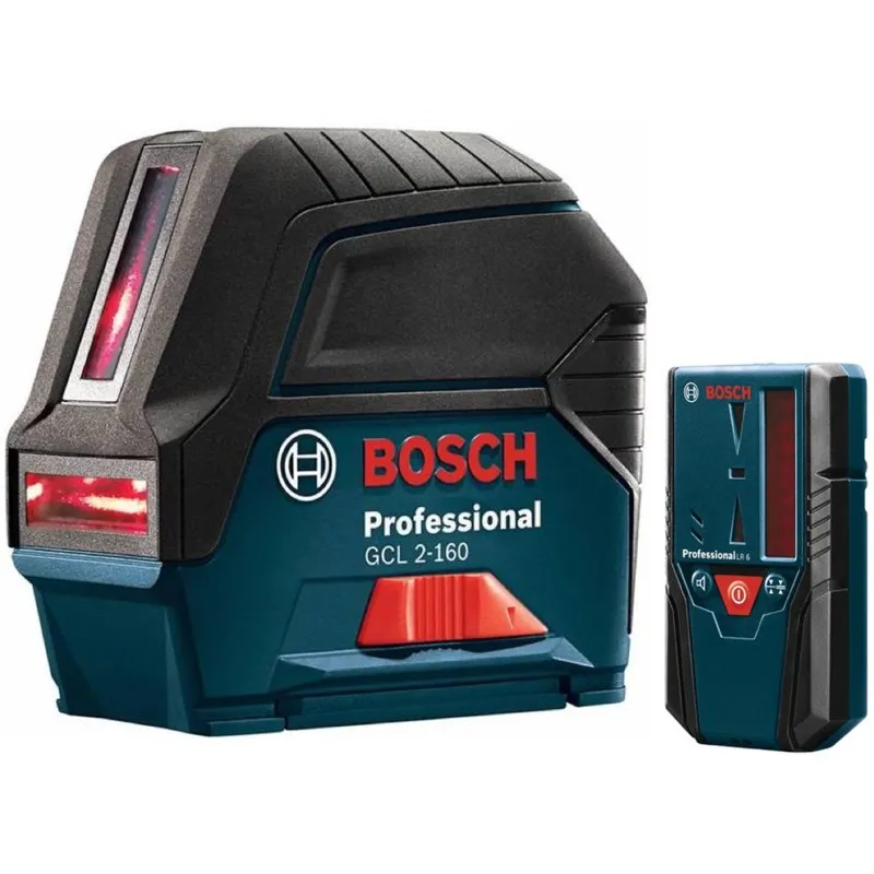 Bosch GCL2160 [GCL 2-160 + LR 6] Self-leveling Cross-line Combination Laser with Plumb Points & LR 6 Receiver